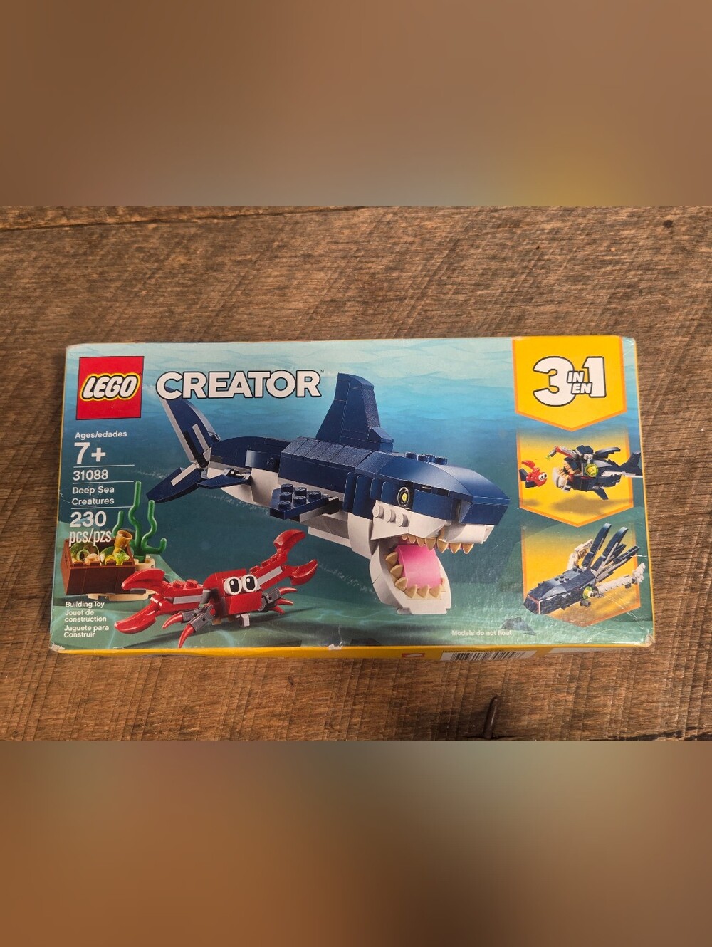 LEGO Creator 31088 Deep Sea Creatures Shark Playset 230 Pcs New Boxed Bin 1E